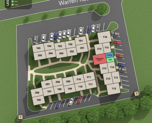 Courtyard Apartments Aerial Map Layout